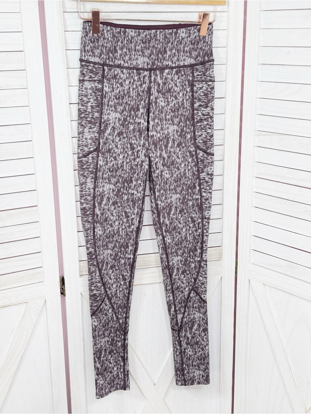 Victorias Secret Sport Total Knockout High Rise Leggings Speckled Burgundy XS